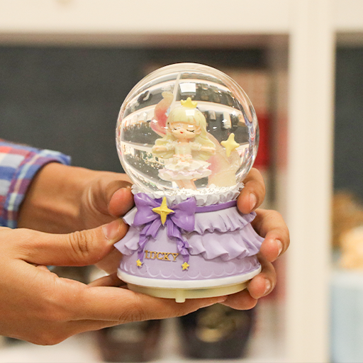 تصویر گوی کریستال ایستاده طرح اسب بال دار / بزرگ 